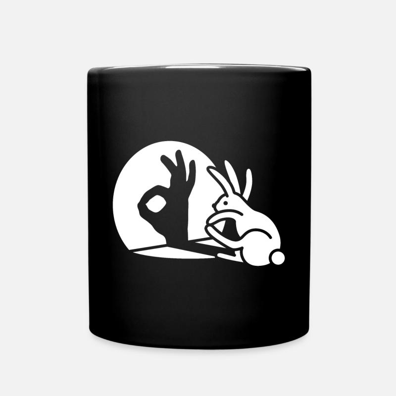 Kaninchen Schatten Hand OK Geste Zeichen Okay pico bello - Tasse einfarbig - Schwarz
