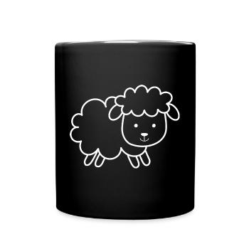 Schaf - Tasse einfarbig - Schwarz - Vorne