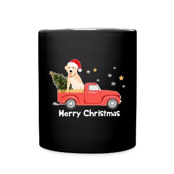 Pick-up de Noël du Labrador - Mug uni - noir - Devant