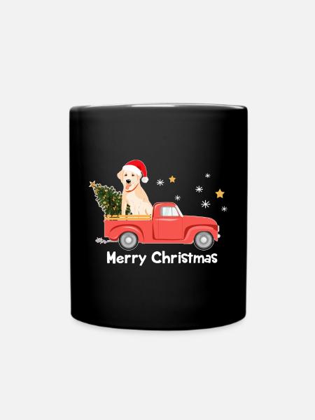 Labrador Christmas Pickup Truck - Full Colour Mug - black