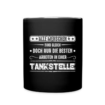 Tankstelle Tankstellenwart - Tasse einfarbig - Schwarz - Vorne