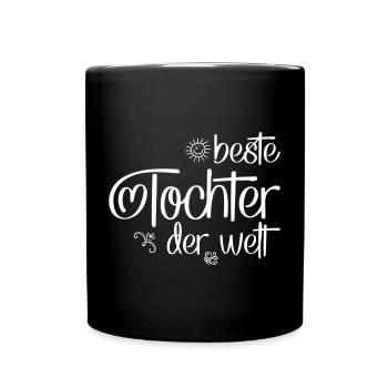 Tochter - Tasse einfarbig - Schwarz - Vorne