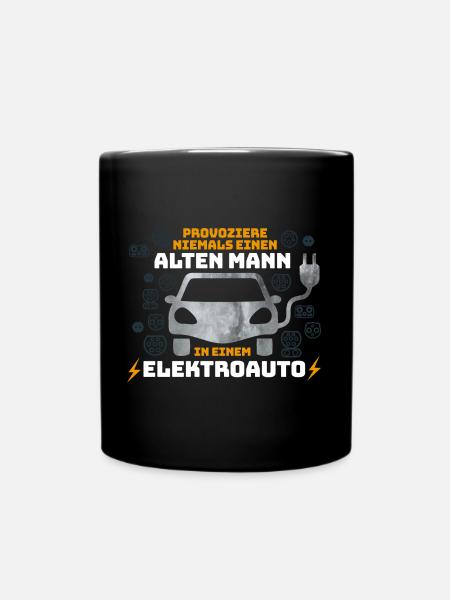 Elektroauto - T-Shirt - Alter Mann - Tasse einfarbig - Schwarz