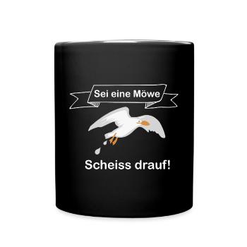Humorvoller Seemotiv Druck - Tasse einfarbig - Schwarz - Vorne
