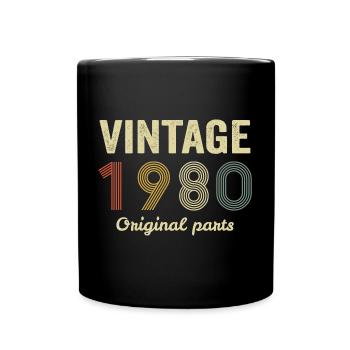 vintage 1980 - Mug uni - noir - Devant
