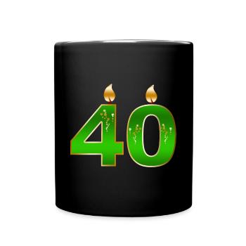 Emerald Forty Birthday Candles - Full Colour Mug - black - Front