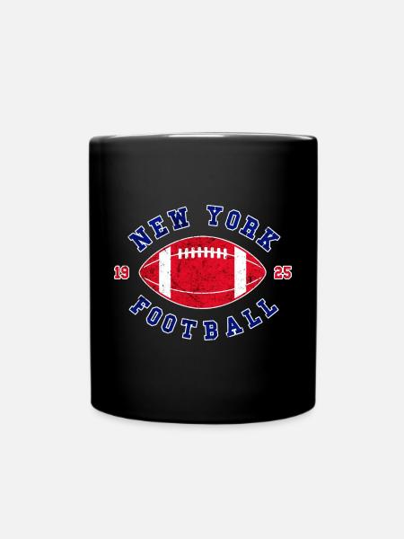 Emblème vintage du football de New York - Mug uni - noir