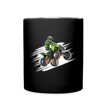Motorrad, Quad - Tasse einfarbig - Schwarz - Vorne