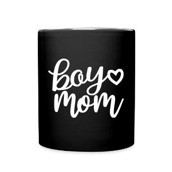 Junge Mama Süße Herz Schwangerschaft Baby Junge Muttertag - Tasse einfarbig - Schwarz - Vorne