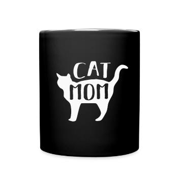 Katze Katzen - Tasse einfarbig - Schwarz - Vorne