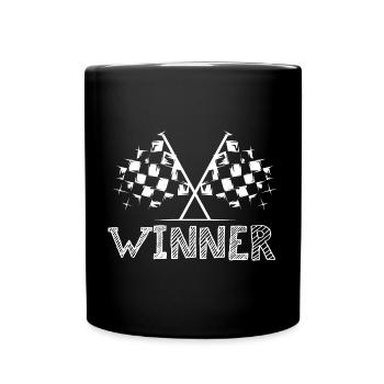 Icône du gagnant Flag Car Racing Logo icône - Mug uni - noir - Devant