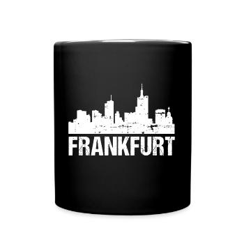 Frankfurt Vintage Skyline - Tasse einfarbig - Schwarz - Vorne