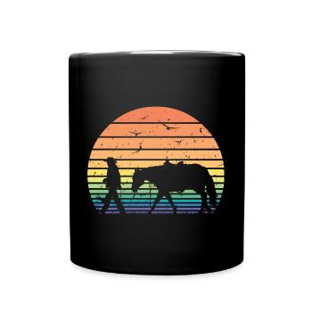 Retro Vintage Horseman Horse Lover Equestrian Gift - Full Colour Mug - black - Front