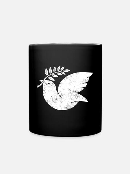 Friedenstaube - Tasse einfarbig - Schwarz
