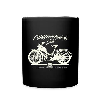 Simson SR2 - DDR Ostalgie Kultmoped - Tasse einfarbig - Schwarz - Vorne