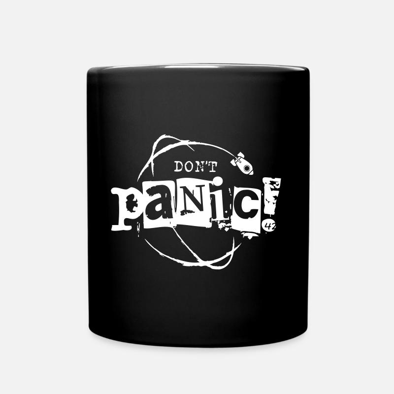Don't Panic Galaxy Rakete Raumschiff 42 - Tasse einfarbig - Schwarz