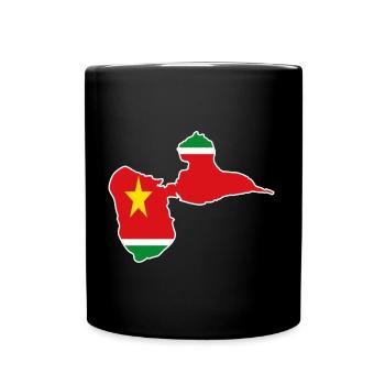 Carte Guadeloupe couleur drapeau Gwada - Mug uni - noir - Devant