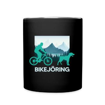 bikejöring radfahren mit hund zughundesport - Tasse einfarbig - Schwarz - Vorne