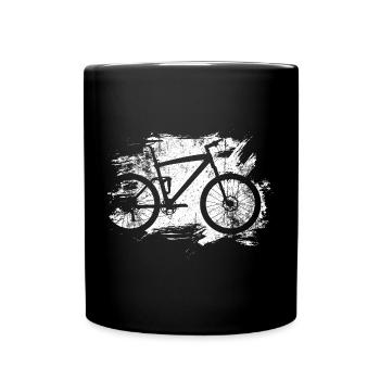 Coup de pinceau de la silhouette du vélo - Mug uni - noir - Devant