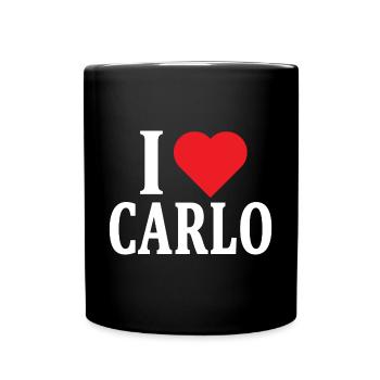 t-shirt J’adore Carlo t-shirt idée cadeau - Mug uni - noir - Devant
