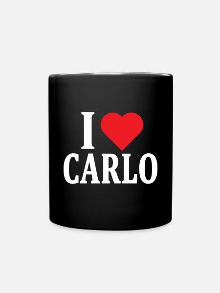T-Shirt Ich liebe Carlo T-Shirt Geschenkidee - Tasse einfarbig - Schwarz
