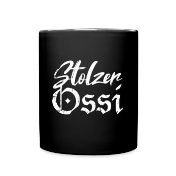 Stolzer Ossi Ostdeutschland - Tasse einfarbig - Schwarz - Vorne