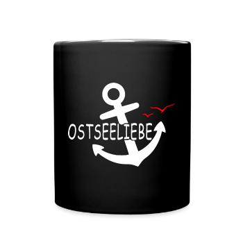 Ostseeliebe - Der verlorene Anker - Tasse einfarbig - Schwarz - Vorne