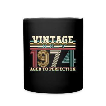 Vintage July 1974 48th birthday Men 48 years - Full Colour Mug - black - Front