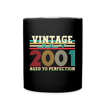Vintage July 2001 21st birthday Men 21 years - Full Colour Mug - black - Front