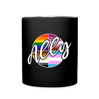 Ally - LGBTIQ Queer Gay Pride CSD Verbündetenschaf - Tasse einfarbig - Schwarz - Vorne