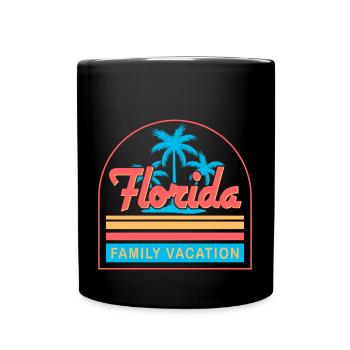 Familienurlaub Florida - Tasse einfarbig - Schwarz - Vorne