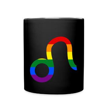 Signe du zodiaque Lion LGBT - Mug uni - noir - Devant