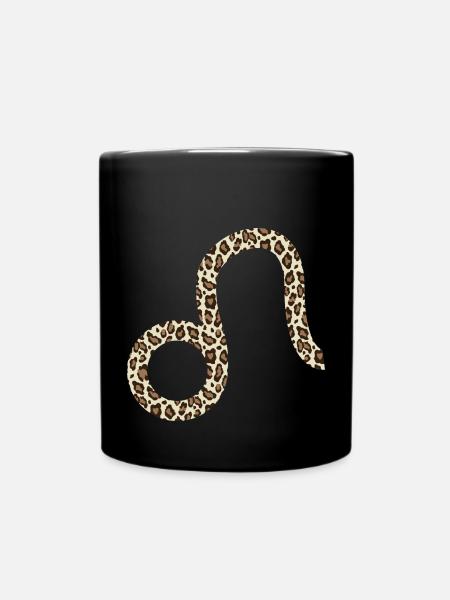 Sternzeichen Löwe - Tasse einfarbig - Schwarz