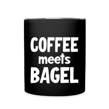 Le café rencontre Bagel - Mug uni - noir - Devant