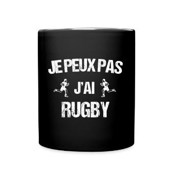 Je peux pas j ai rugby - Mug uni - noir - Devant