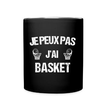 je peux pas j ai basket - Mug uni - noir - Devant