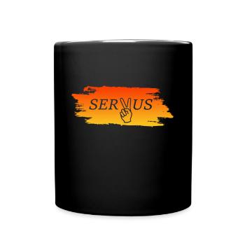 Servus - Tasse einfarbig - Schwarz - Vorne