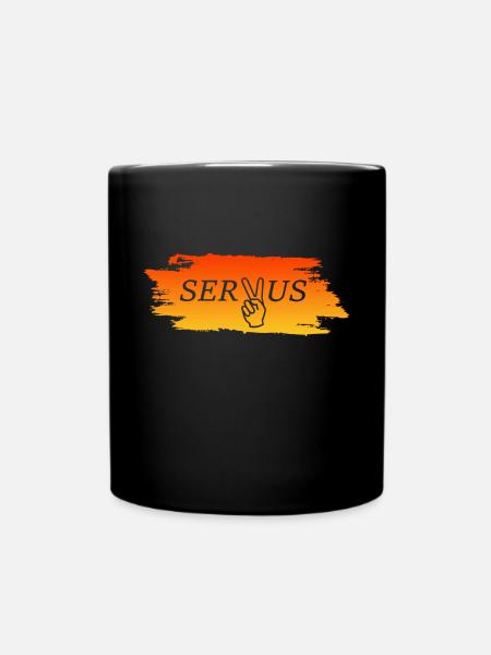 Servus - Tasse einfarbig - Schwarz