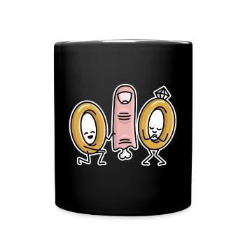 Drôle de mariage Demande en mariage Bagues de mariage Bague De Fiançailles - Mug uni - noir - Devant