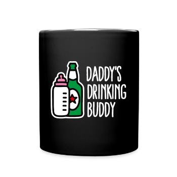 Vater Sohn Baby Geburt beste Freunde Flasche Milch - Tasse einfarbig - Schwarz - Vorne