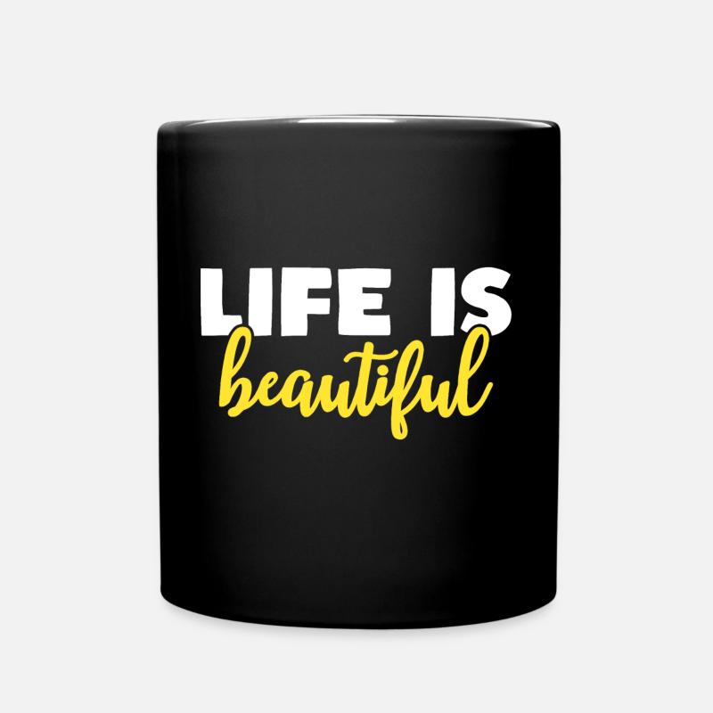 la vie est belle - Mug uni - noir