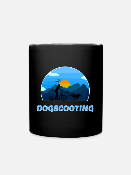 Dogscooting Bikejöring Zughundesport Motiv - Tasse einfarbig - Schwarz
