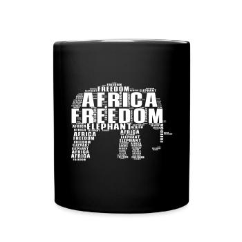 Elephant Family Mama Baby Africa - Full Colour Mug - black - Front