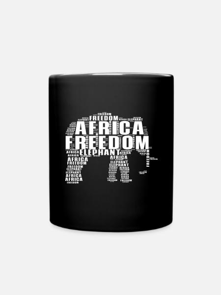 Elefanten Familie Mama Baby Africa - Tasse einfarbig - Schwarz