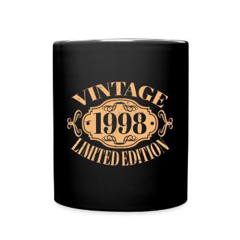 Vintage 1998 - 24 Years Old, 24th Birthday Gift - Full Colour Mug - black - Front