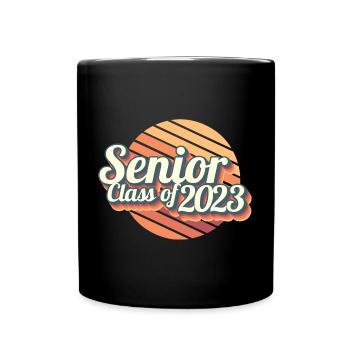 Cadeau de fête de remise des diplômes rétro de la classe senior de 2023 - Mug uni - noir - Devant