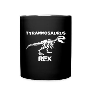 White tyrannosaurus skeleton - Full Colour Mug - black - Front