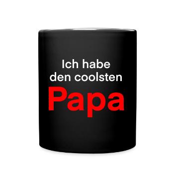 Den coolsten Papa - Tasse einfarbig - Schwarz - Vorne