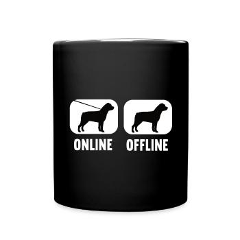 Online Offline Rottweiler Rottie Rottieowner - Full Colour Mug - black - Front