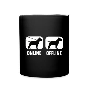 En ligne hors ligne Bull Terrier Chiens Chien Race de chien - Mug uni - noir - Devant
